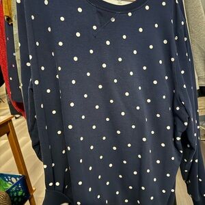 St. John's Bay Navy Polka Dot Top